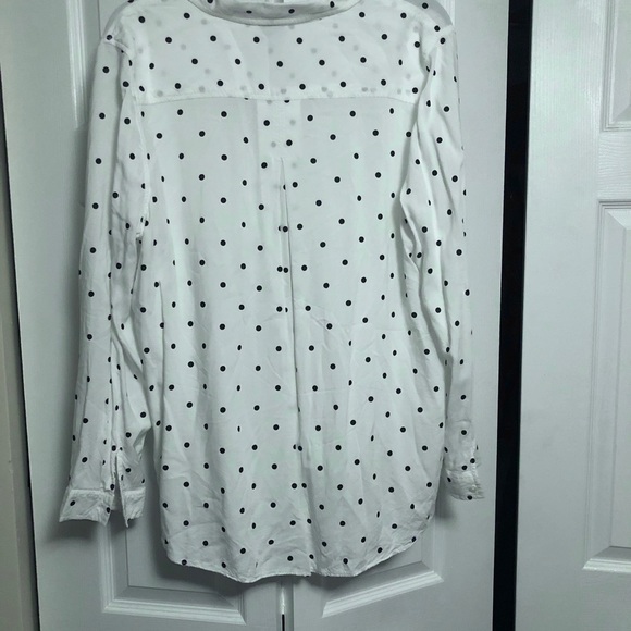 XL George white polka dot long sleeve button down - Picture 2 of 3